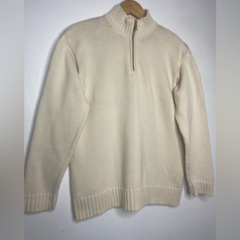 Lauren Ralph Lauren Quarter Zip-Up Knit Sweater Size Small Preppy Chunky - Picture 2 of 8